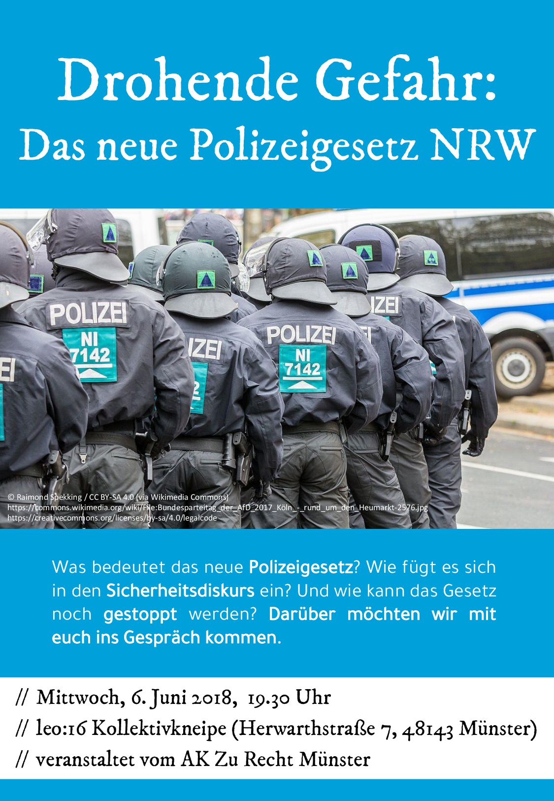 Drohende Gefahr: Das neue Polizeigesetz NRW | Münster Alternativ